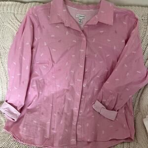Croft & Barrow Pink Oversized Button Up Shirt